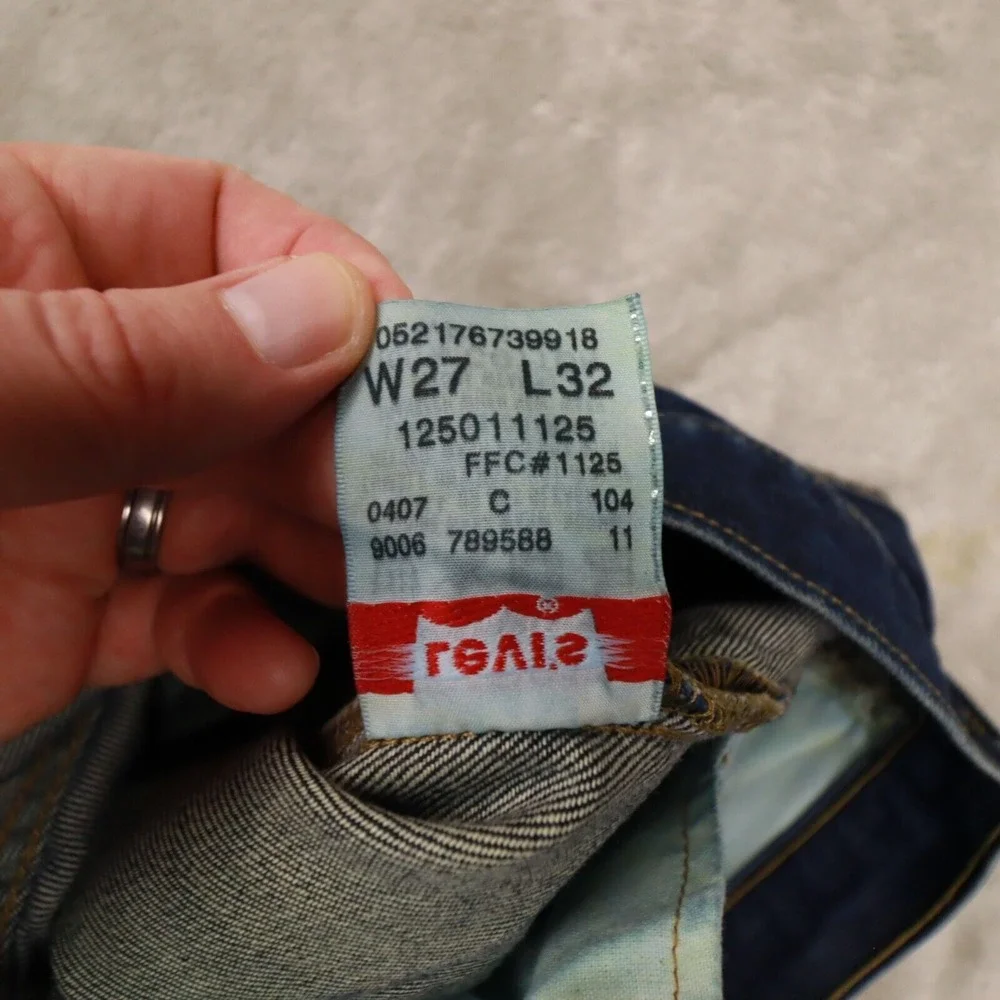 Levi's 501XX Men's 2007‎ Blue Button Fly Denim Jeans size 27x32 act 30x32